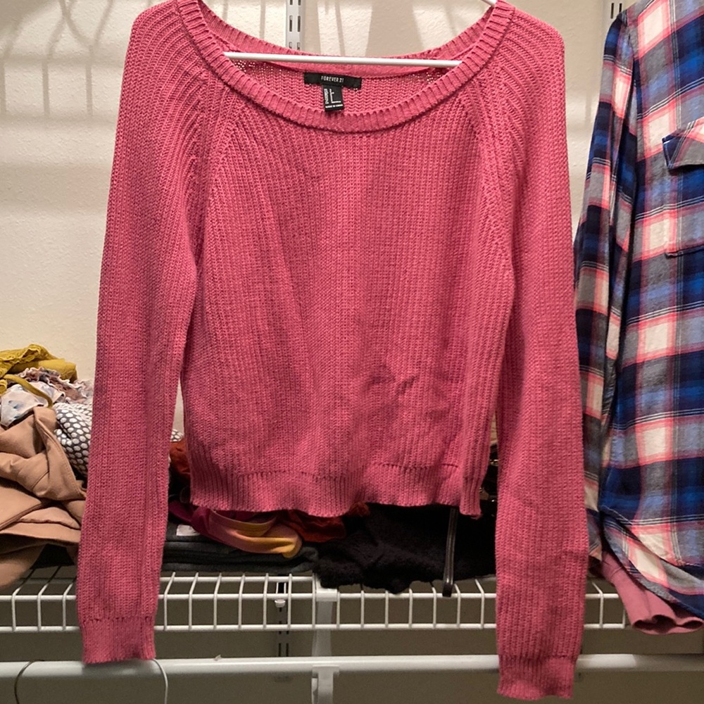 Pink sweater crop